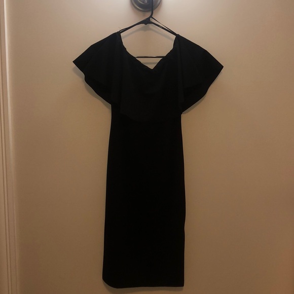 PLT OFF THE SHOULDERS MIDI DRESS - Picture 1 of 3